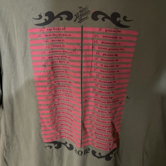 2012 Zac Brown Band T-shirt Mens XXL Concert Casual Country Rock Music Tour Logo - Picture 3 of 7